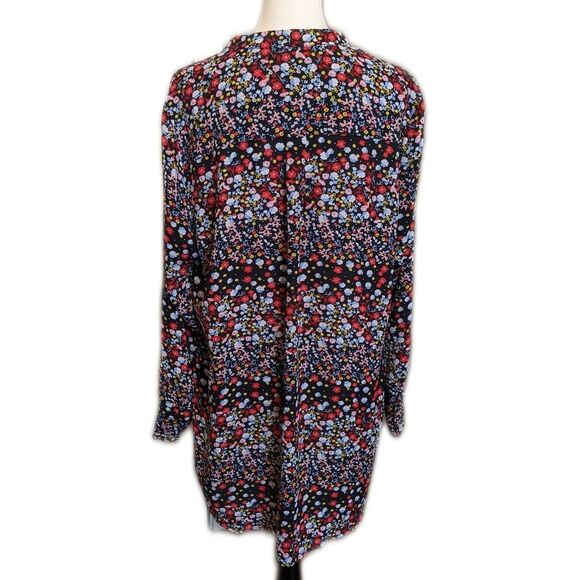 Nanette by Nanette Lepore long sleeve floral button down , long line XL - Picture 2 of 6